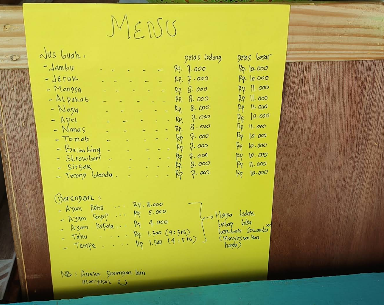 Menu Kedai Altamis