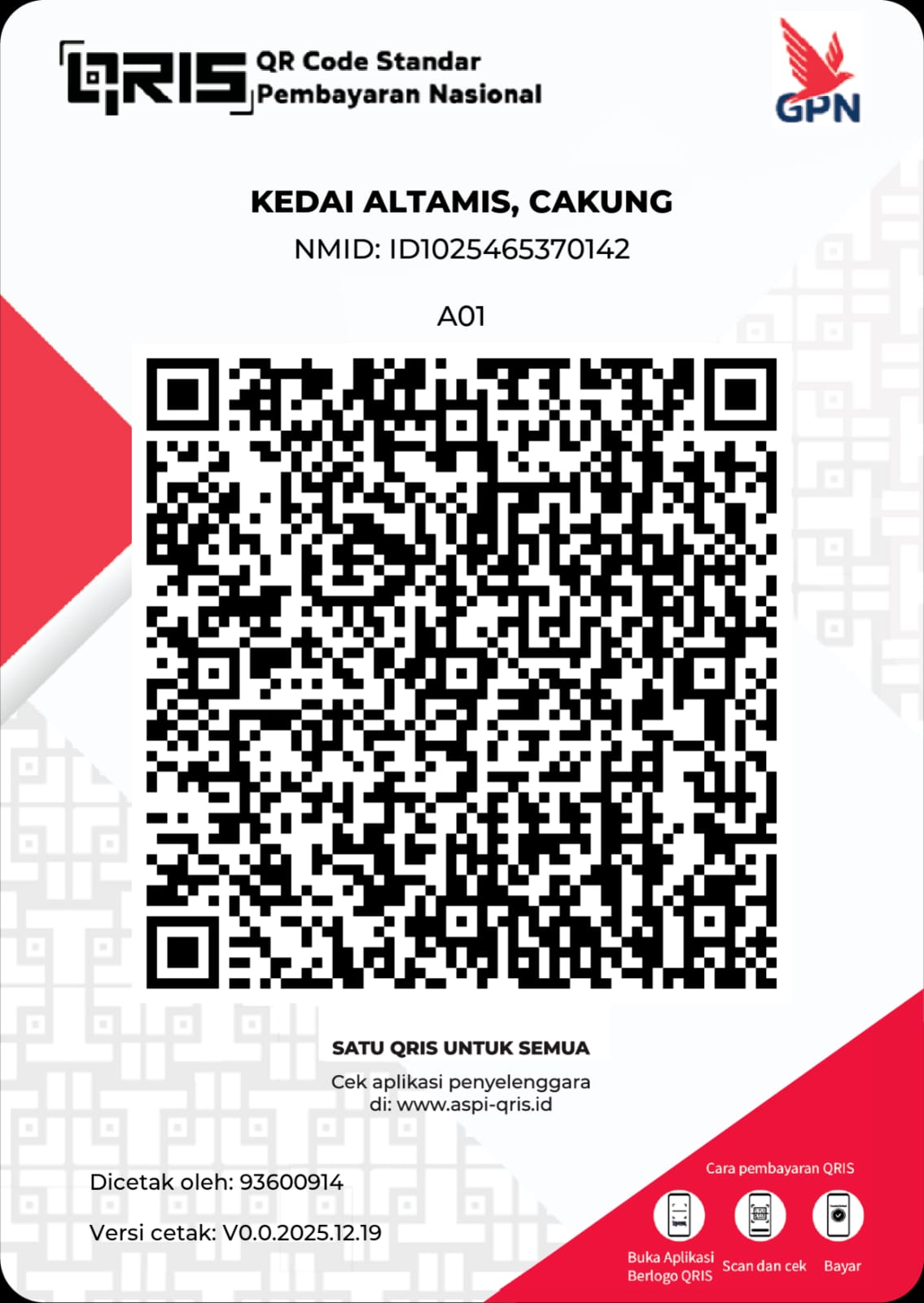 QRIS Kedai Altamis — Scan untuk bayar